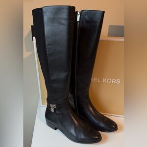 Michael Kors Hamilton Tall Boots Black Leather